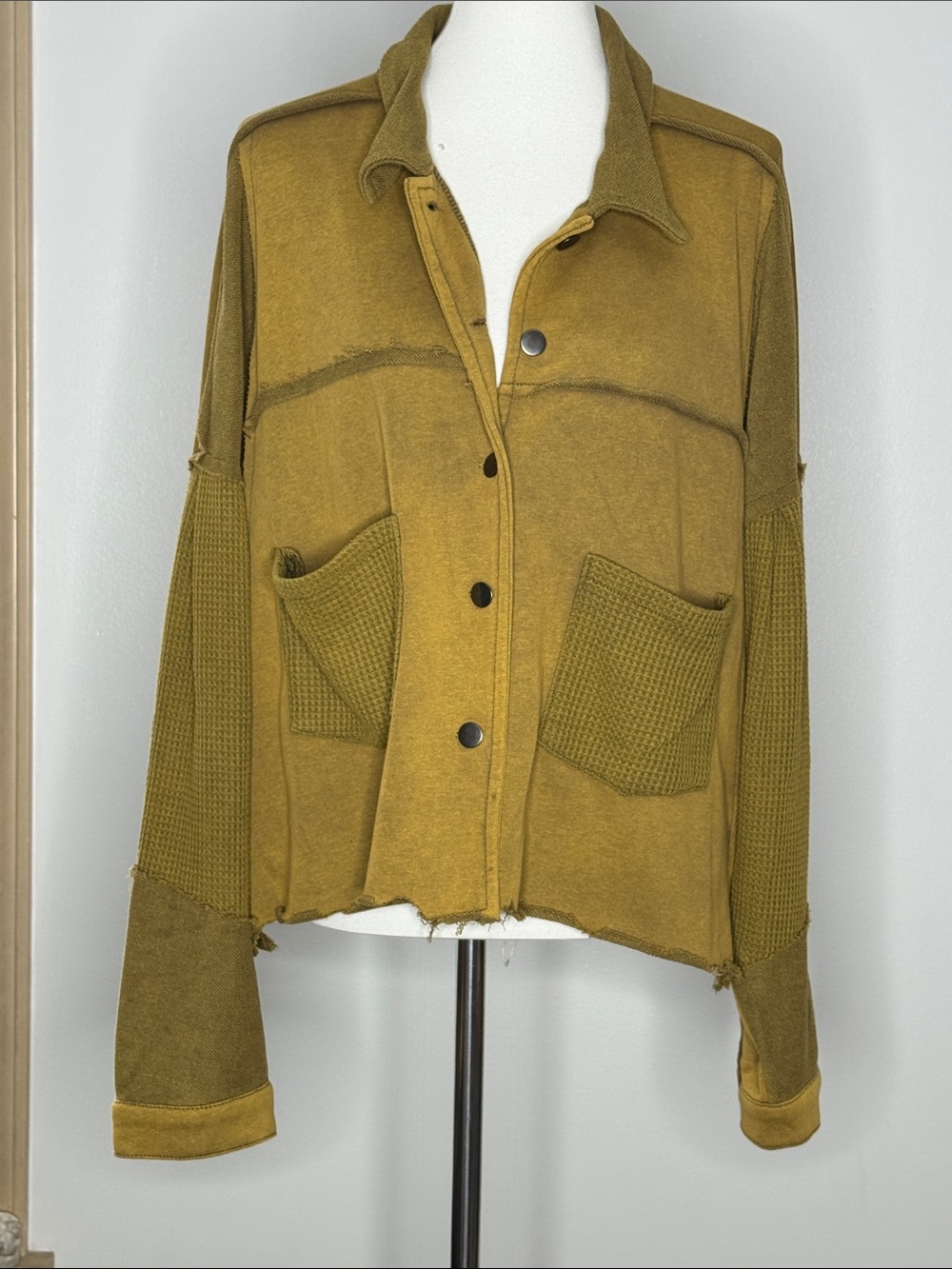 POL Olive Utility Jacket with Patch Pockets